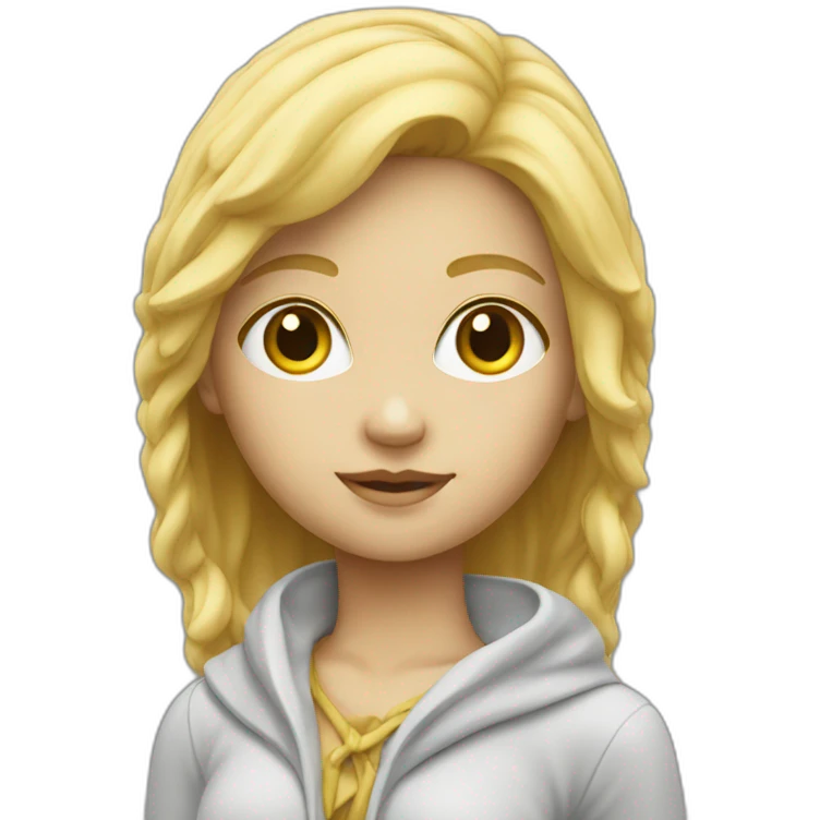 Blonde girl as a statue emoji