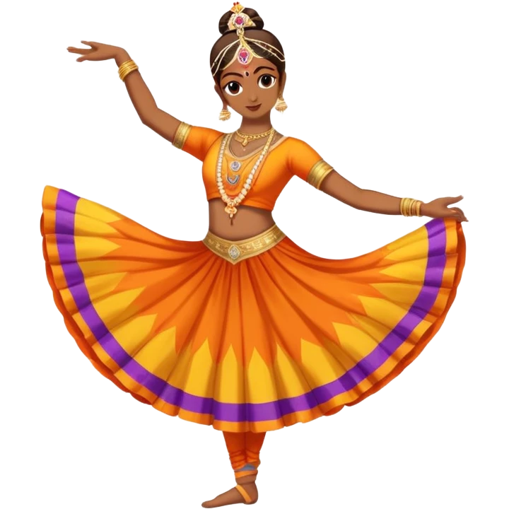 person performing Indian classical dance, colorful costume emoji