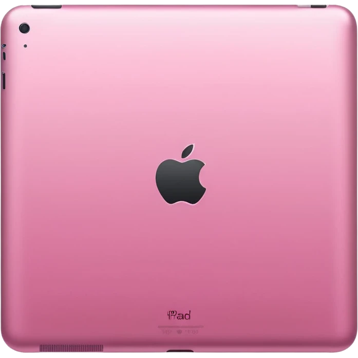  pink iPad (Apple tablet) with sleek metallic finish, minimal and modern design, soft reflections, isolated on transparent background, realistic style" emoji