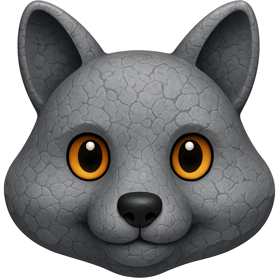 A stone that looks like a fox, emoji style emoji