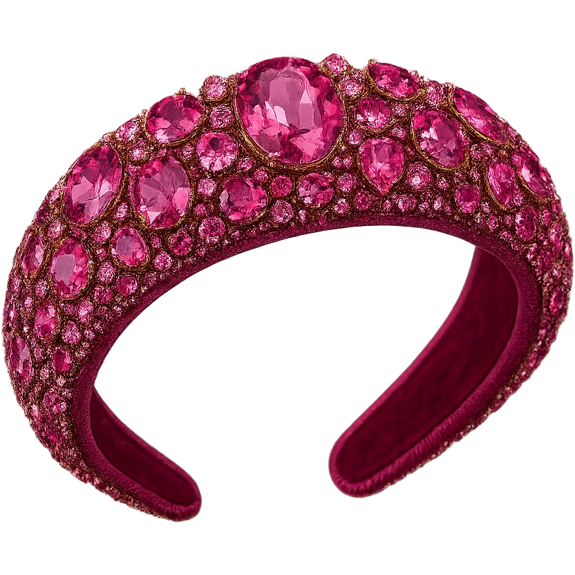 pink jeweled headband, luxurious and bold emoji