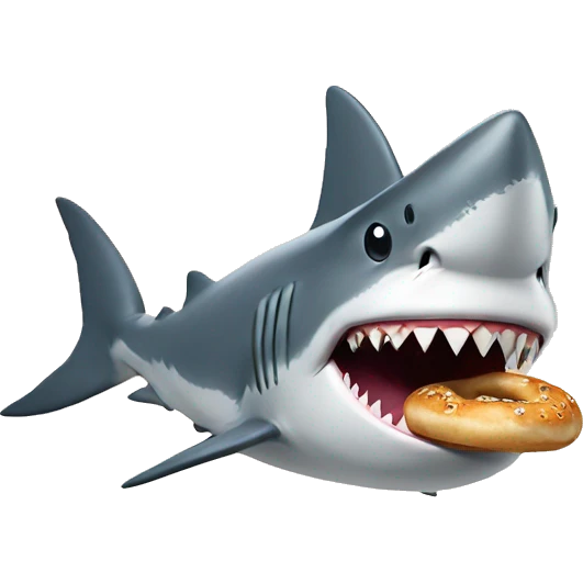 Shark with a top hat and a bagel emoji