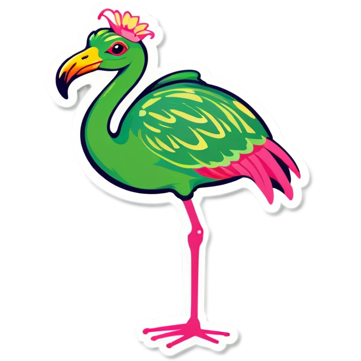 Frog on a flamingo emoji