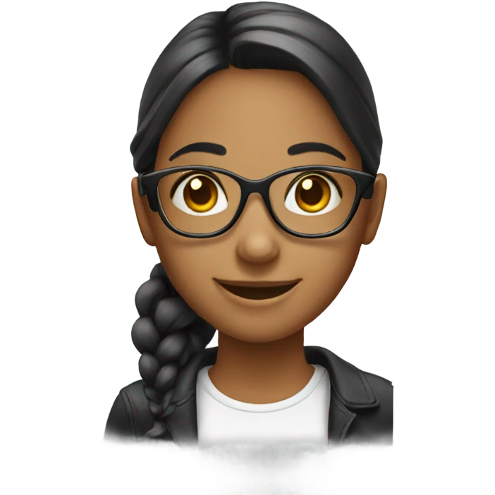 smiling  girlwith glasses phone emoji
