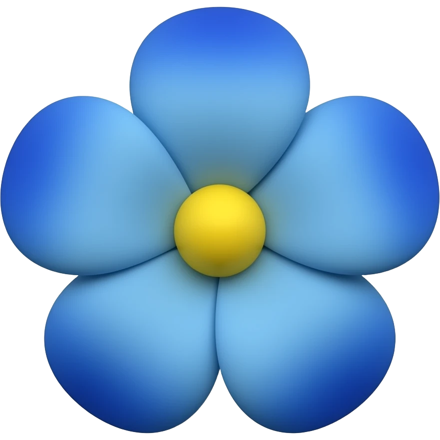 Una flor azul emoji