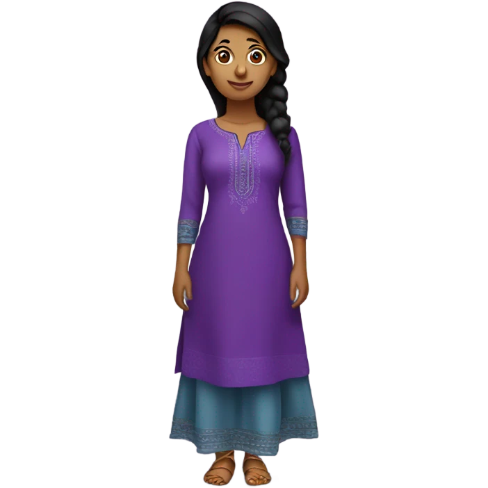 indian girl wearing full sleeve purple kurti  emoji