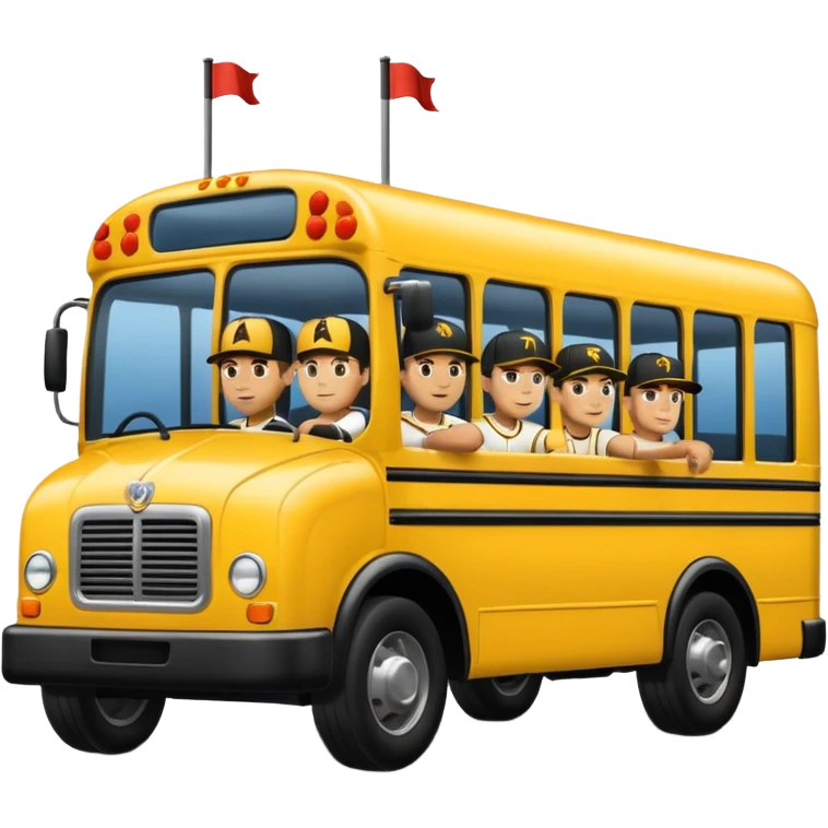 autobus de equipo llevando a egnte de basebal  y un chofer emoji