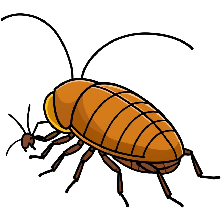 Cockroach with a bow on its head emoji