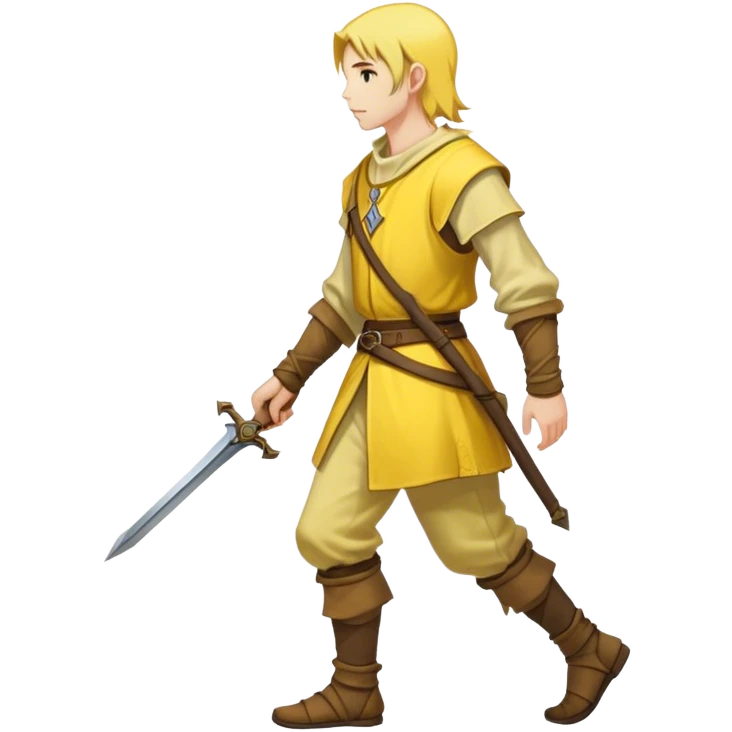 fantasy rpg medieval yellow person walking sideview emoji