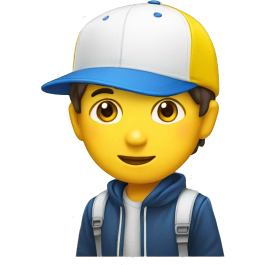 Niño blanco con gorra amarilla emoji