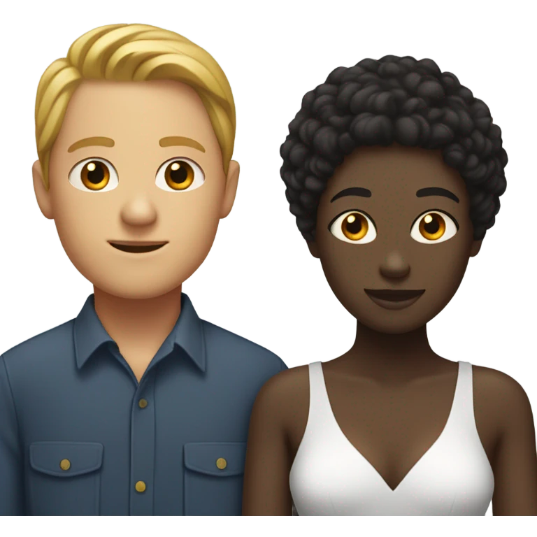 black man next to white woman behind 1 white boy and one mixed girl emoji