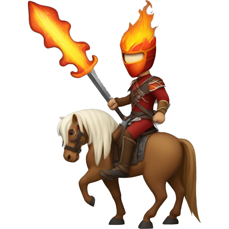 horseman with a flaming sword emoji