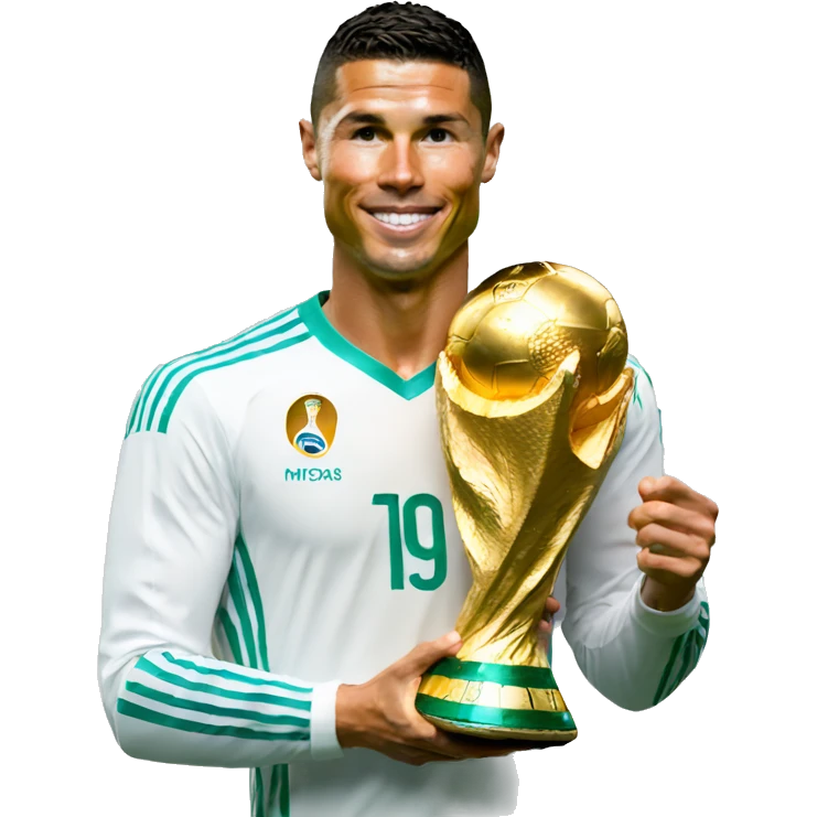 Ronaldo holding world cup emoji