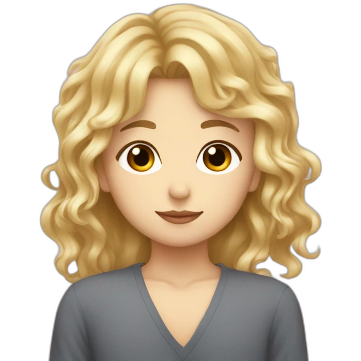 blonde wavy hair girl kissing japanese tan boy emoji