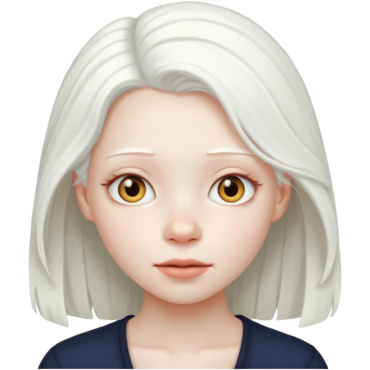 albino mädchen mit weißem haar und heißer haut ohne sommersprossen emoji