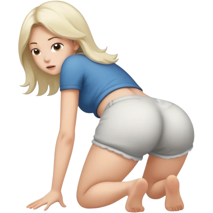 Big Booty girl leaning forward with ass towards viewer holding ass farting white smoke emoji