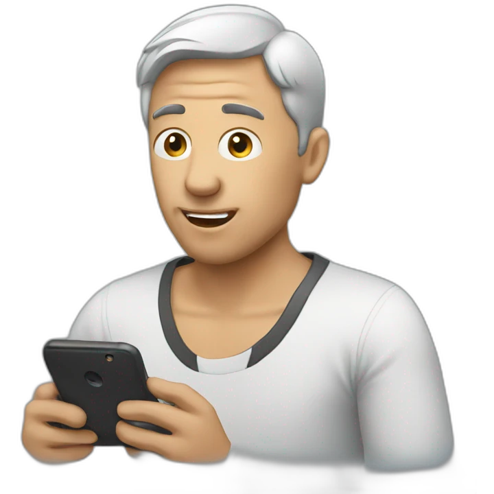 man using his phone emoji