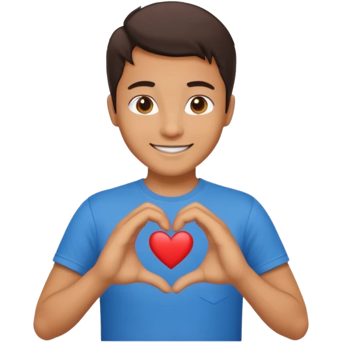 a developer making a heart with hands emoji