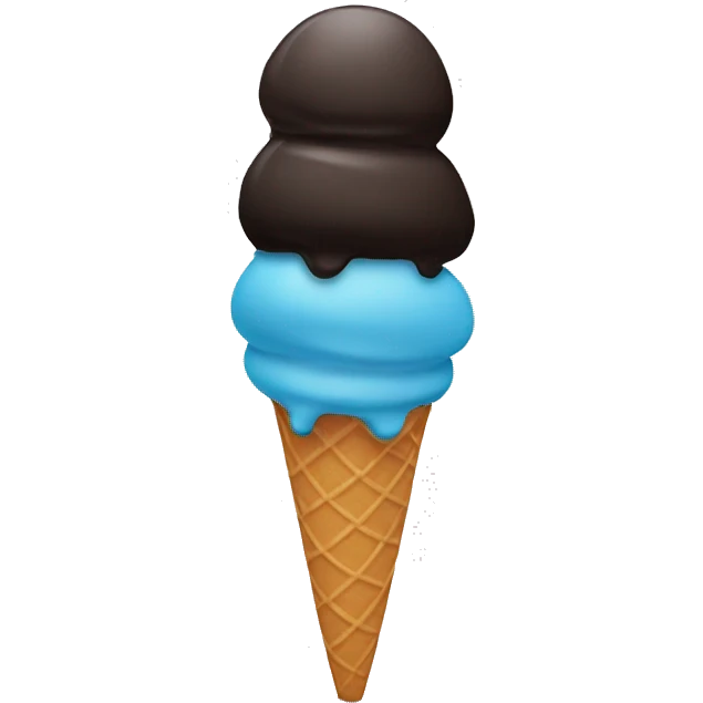Black ice cream cone emoji