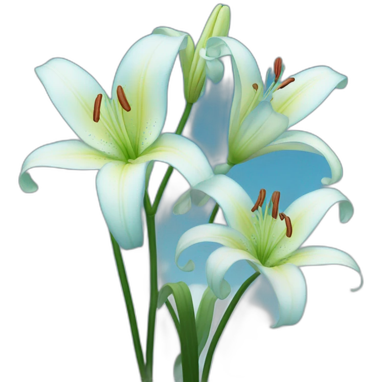 Color Blue sky Lily flowers emoji