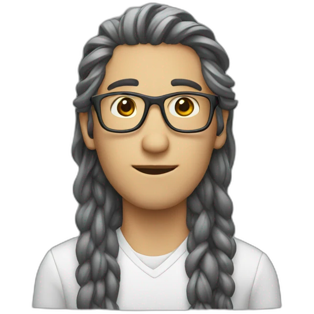 Long hair tech nerd emoji