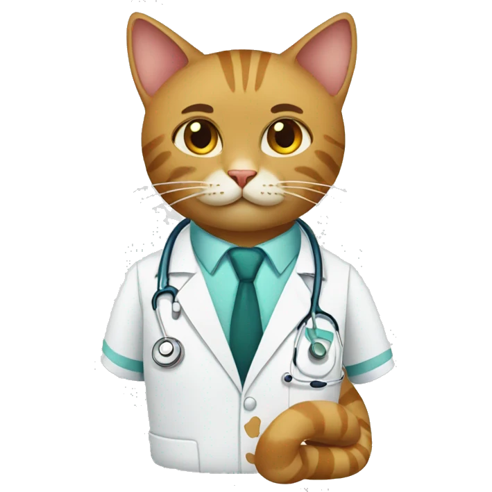 The cat is a doctor emoji