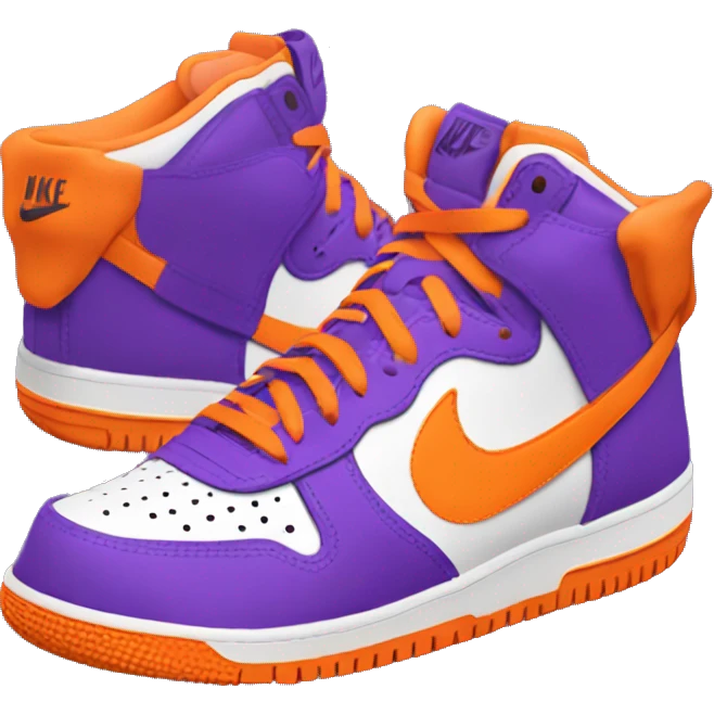orange and purple nike air fo emoji