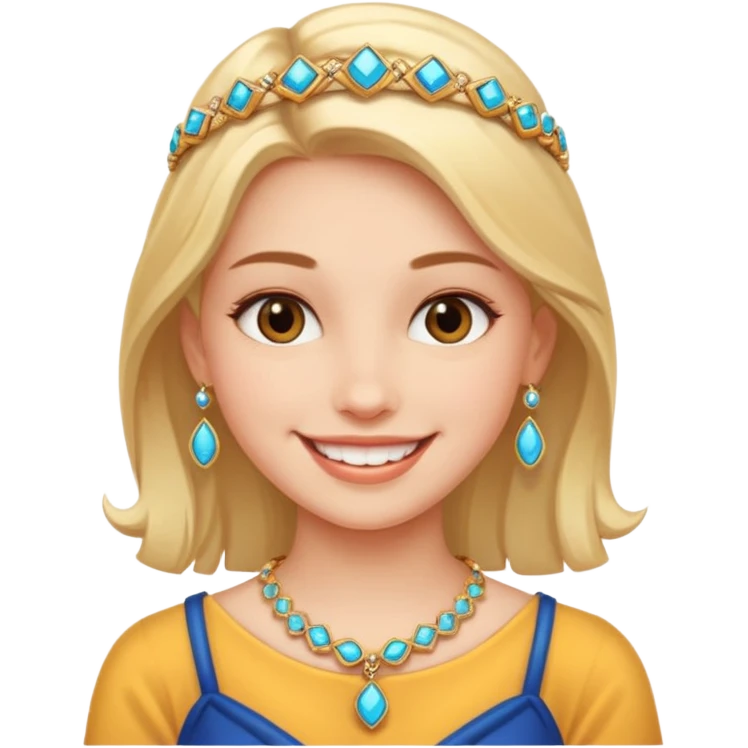 smiling girl with jewelry emoji