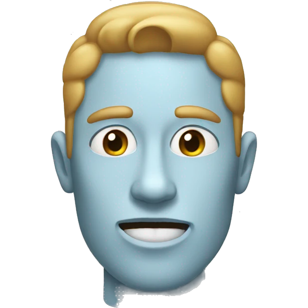 a person with a very defined jaw and a closed mouth pointing to their jaw bone emoji