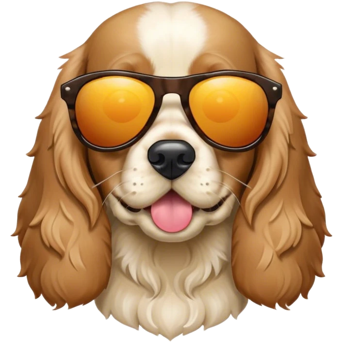 Cocker spaniel with sun glasses emoji
