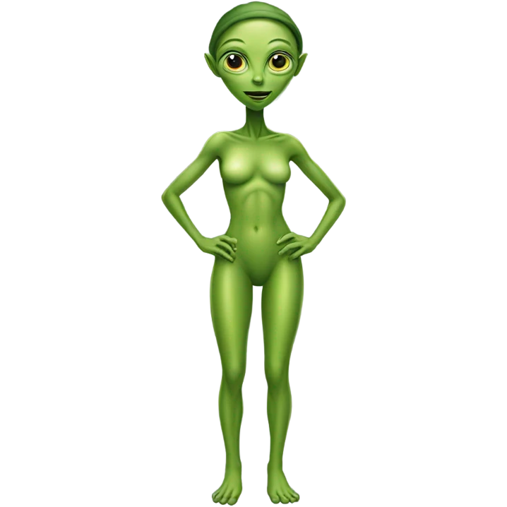 a green alien woman full body emoji
