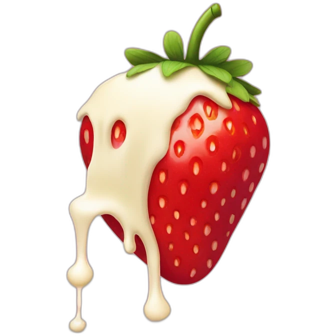 big strawberry falling in cream emoji