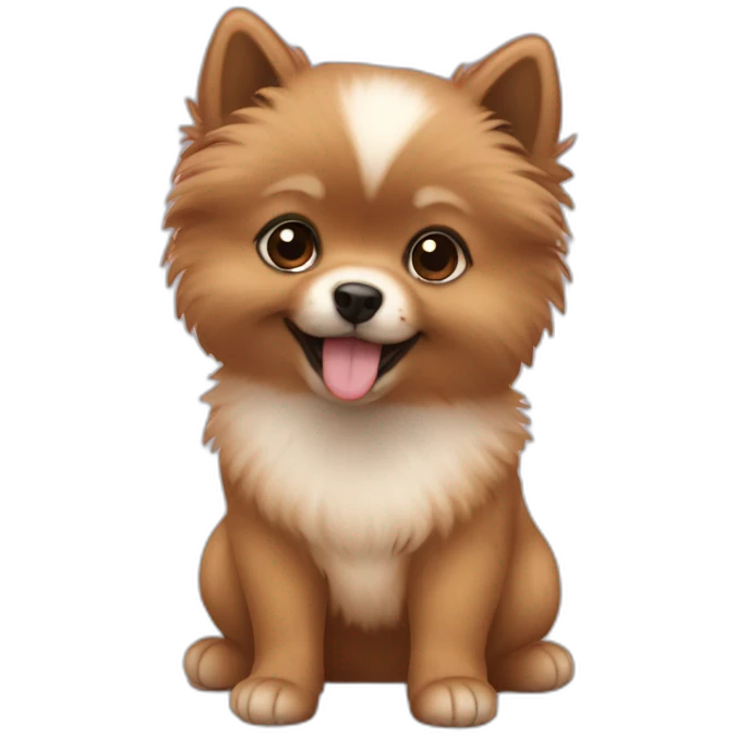 black baby with a pomerania emoji