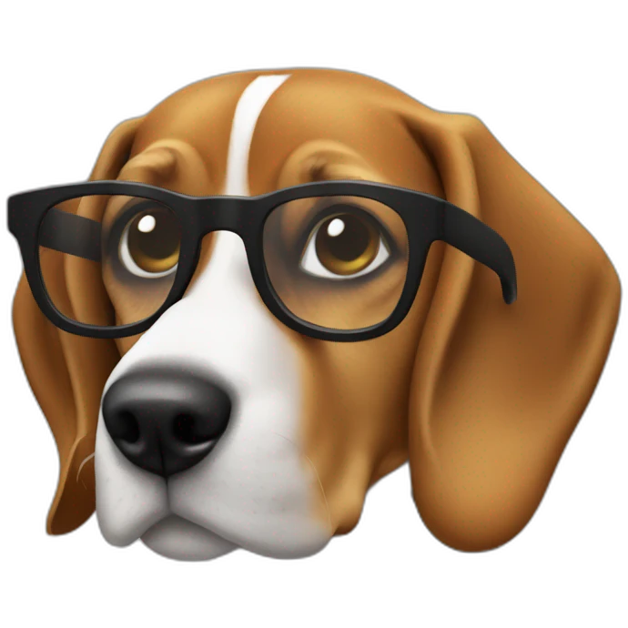 Beagle dark glasses emoji