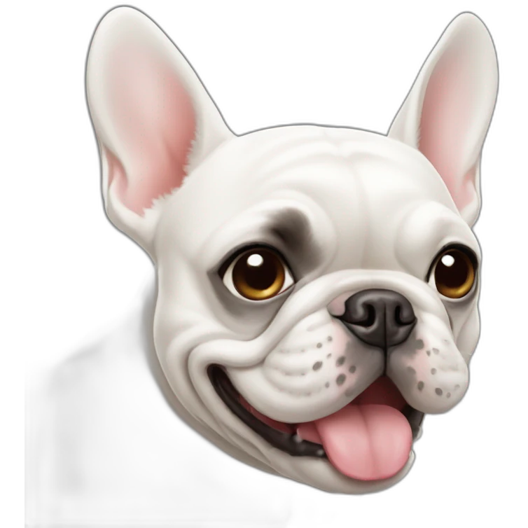 white-french-bulldog-winking-face emoji