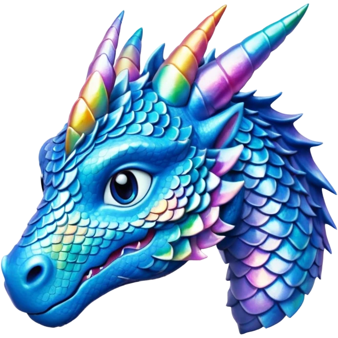 Dragon licorne blue emoji