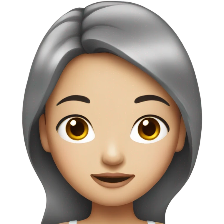 asian girl who's mbti is entp, red hair, makeup, dress emoji