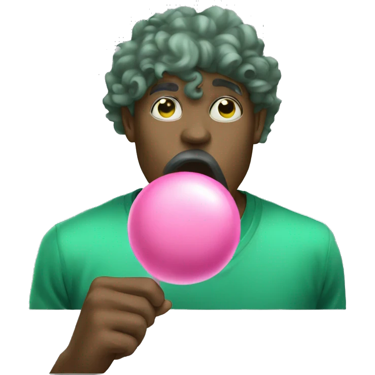 Blowing bubblegum green emoji