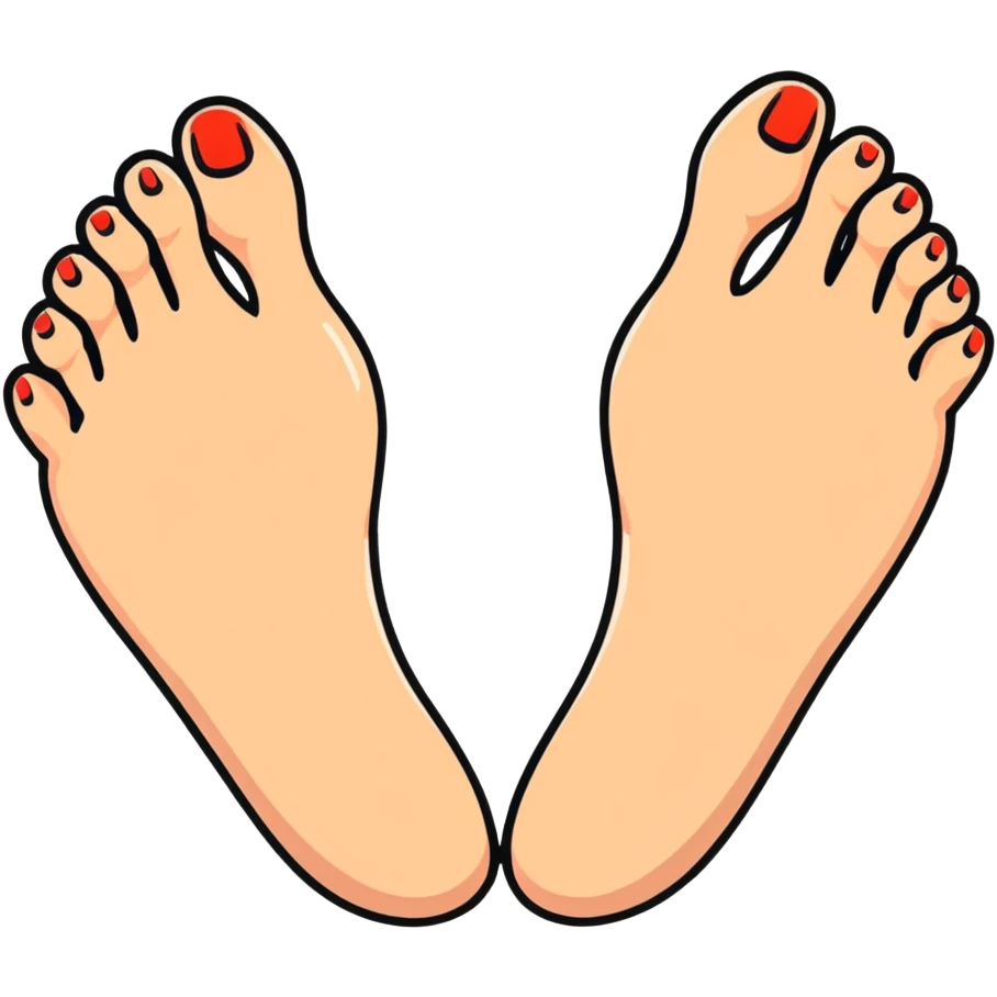 foot with long flexible toes spread wide apart like fingers emoji