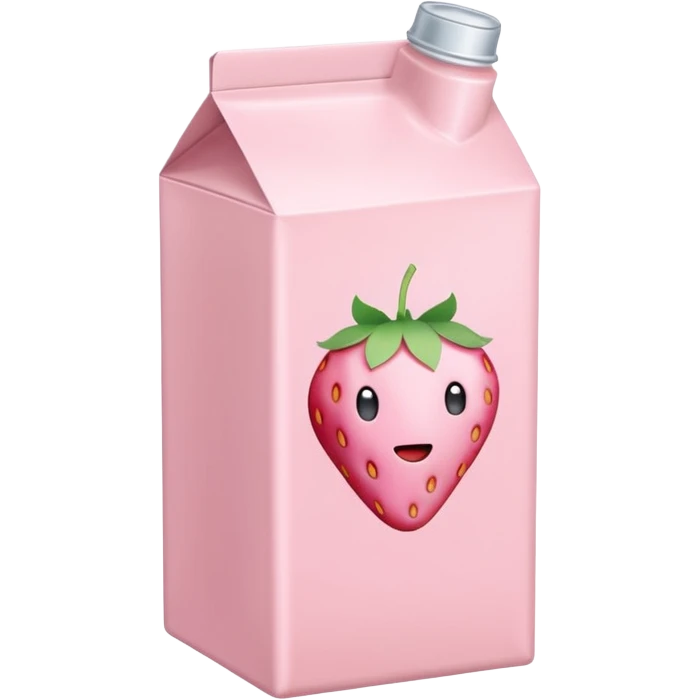 a pastel pink strawberry milk carton emoji