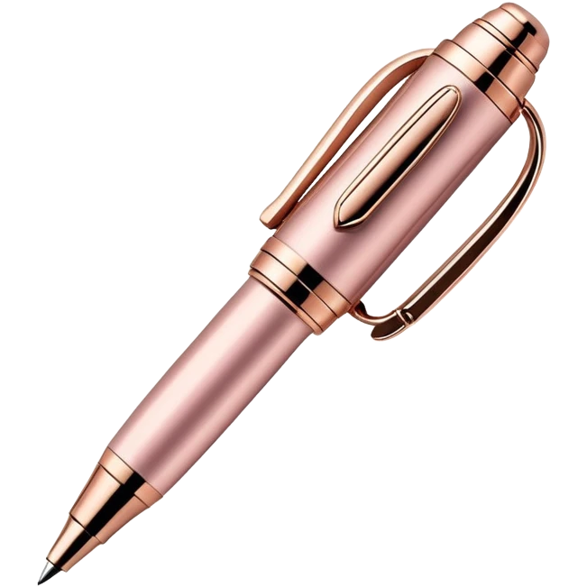 Realistic rose gold fancy ink pen  emoji