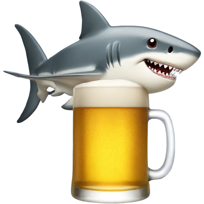 Shark with beer emoji