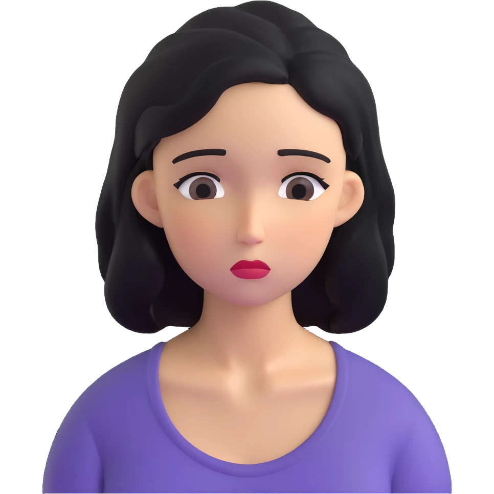 sad woman looking down, sad expression emoji