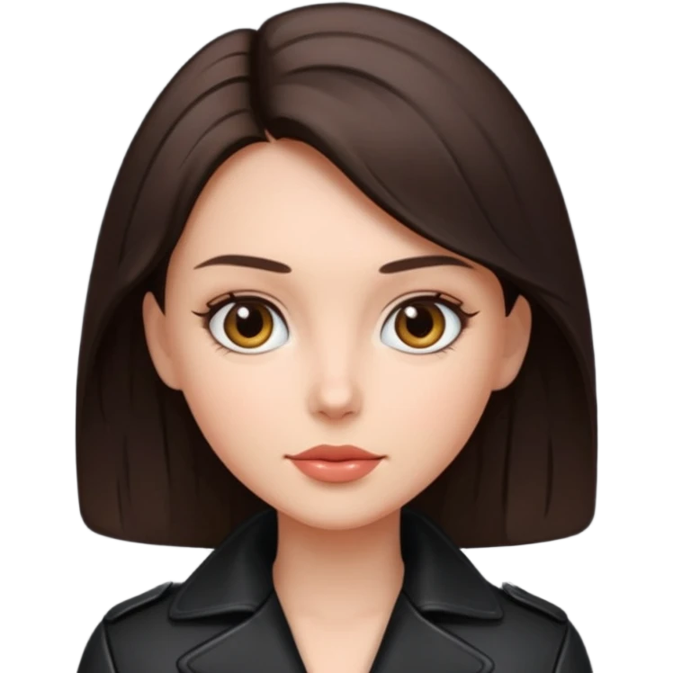 brunet in cuir coat emoji