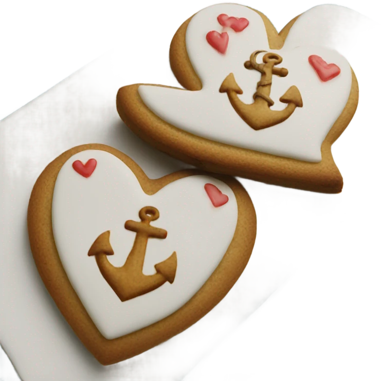 cookie heart with anchor emoji
