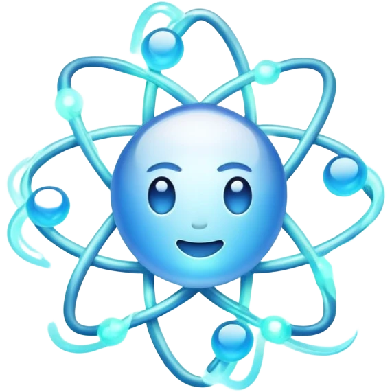 Electron transfer between atoms in a redox reaction emoji