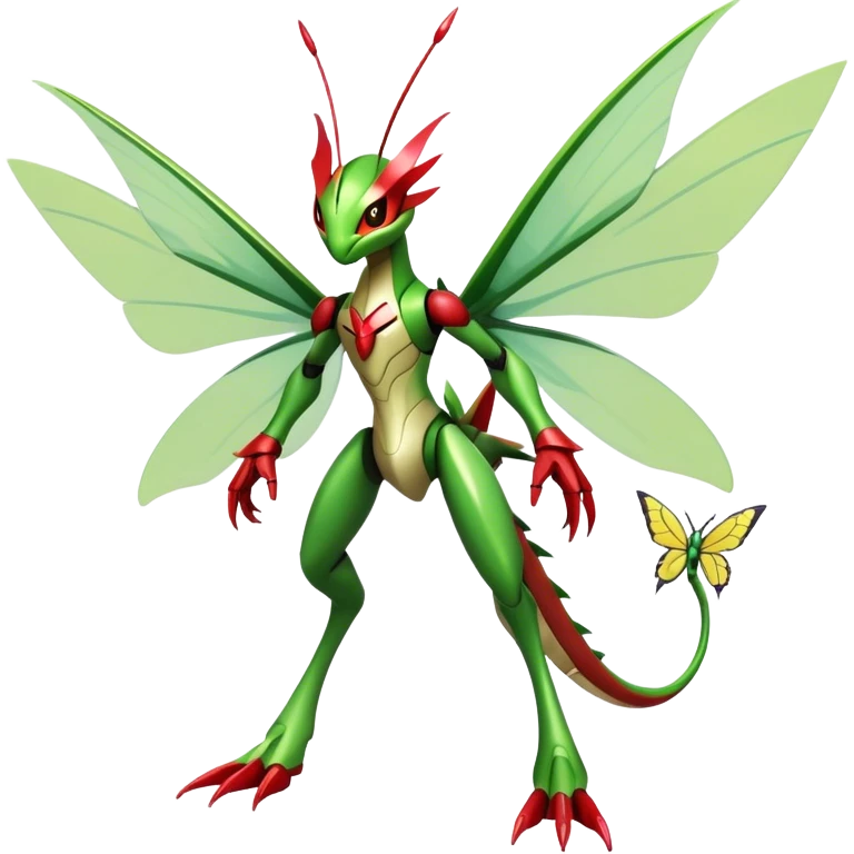  Cool Edgy Shiny Futuristic Ethereal Legendary Scizor-Kartana-Digimon-Schyther-Flygon-hybrid full body with butterfly wings emoji