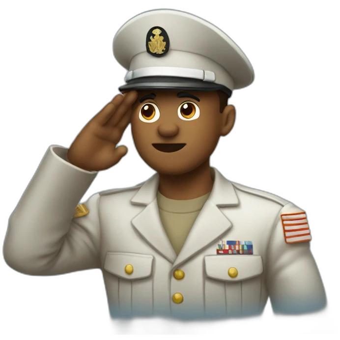 Mad Marine saluting emoji