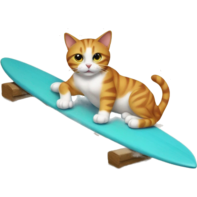 Cat on surfplank emoji