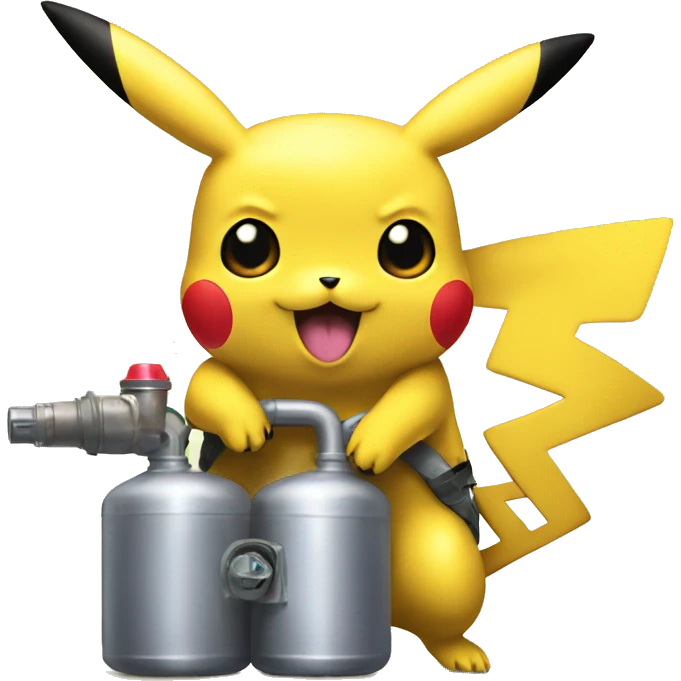 Pikachu holding a nitrous tank emoji